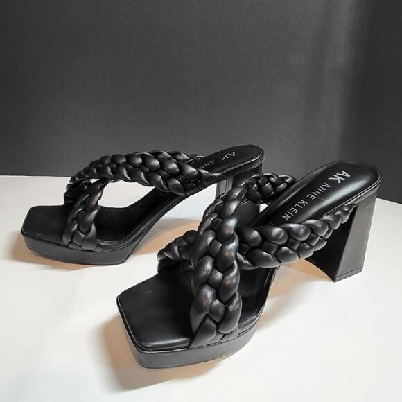 Anne Klein Black Open Toe High Heeled Sandals - Picture 3 of 9